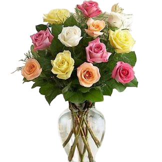 15 multi-colored roses | Flower Delivery Essentuki