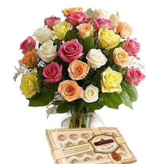 25 colorful roses with chokolates | Flower Delivery Essentuki