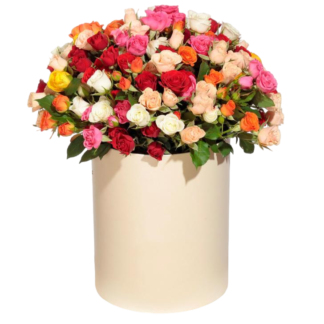 Mixed roses in a hatbox | Flower Delivery Essentuki